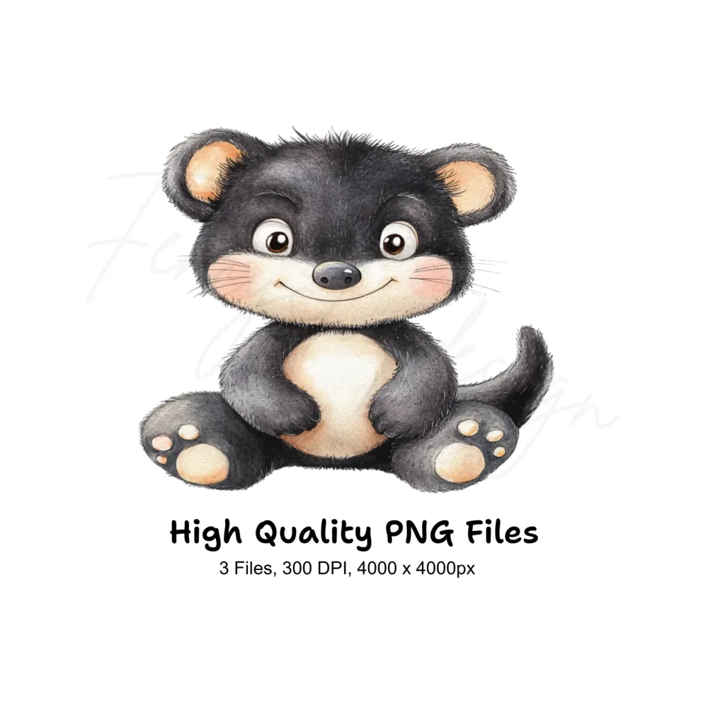 Cute Black Mouse Clipart Bundle