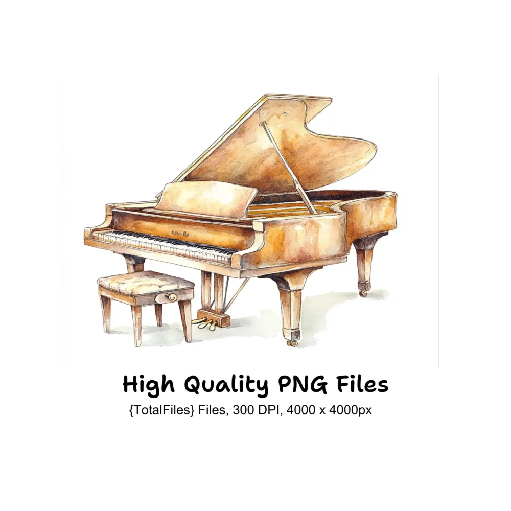 Grand Piano Clipart Bundle