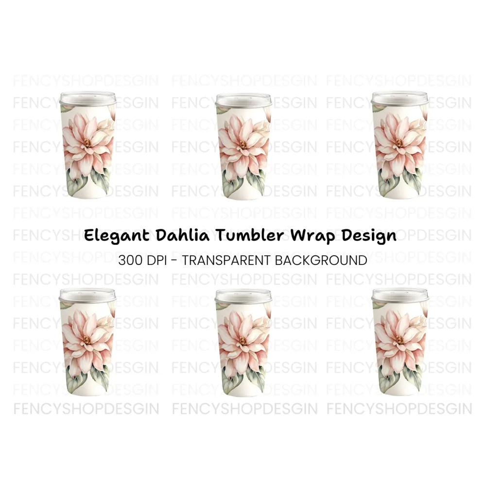 Floral Magnolia Tumbler Clipart Bundle