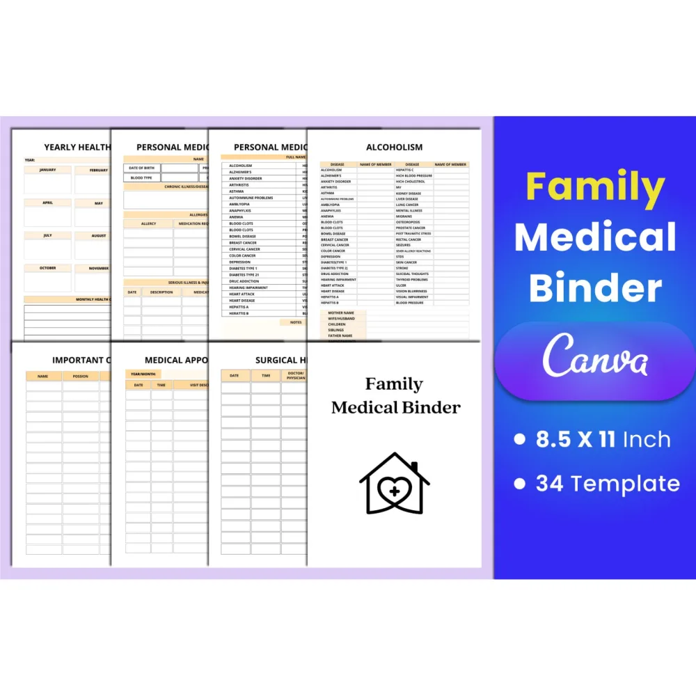 Family Medical Binder Planner