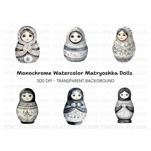 Matryoshka Dolls Clipart Bundle
