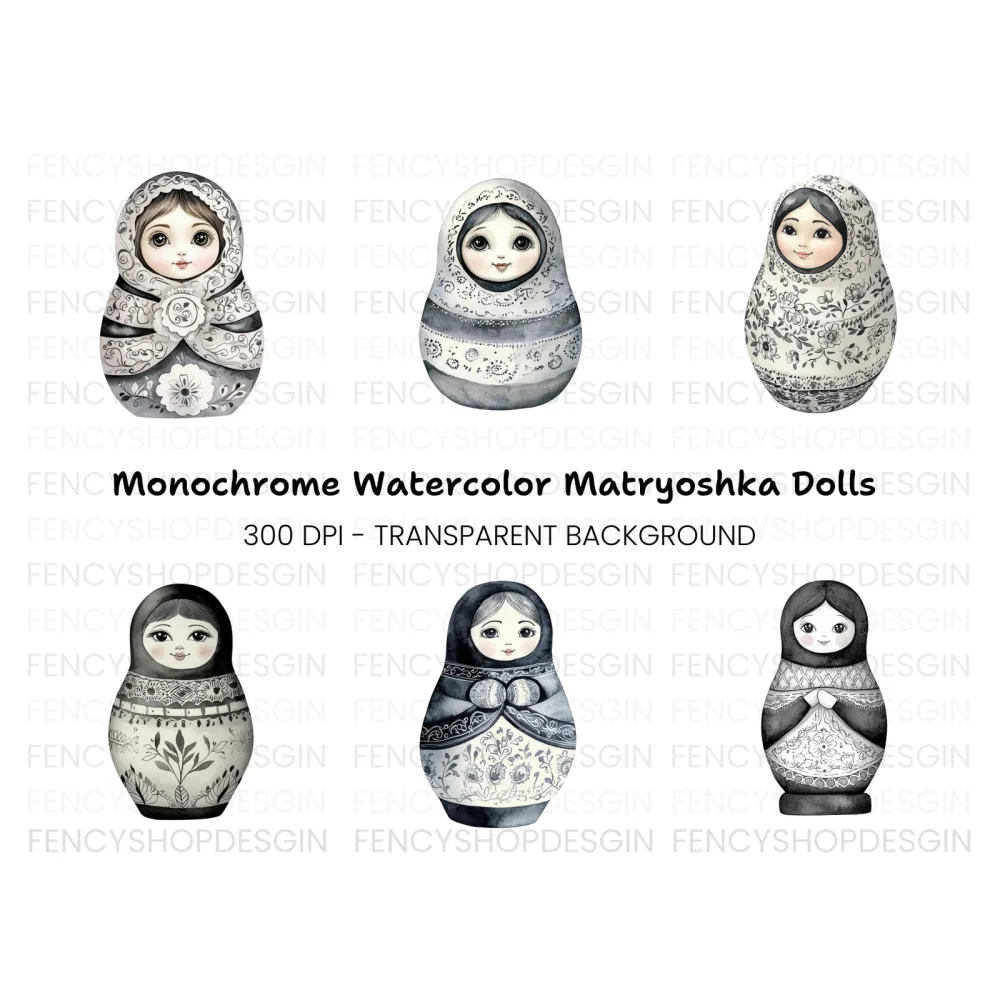 Matryoshka Dolls Clipart Bundle