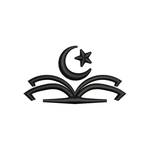Moon Star Book Embroidery Design