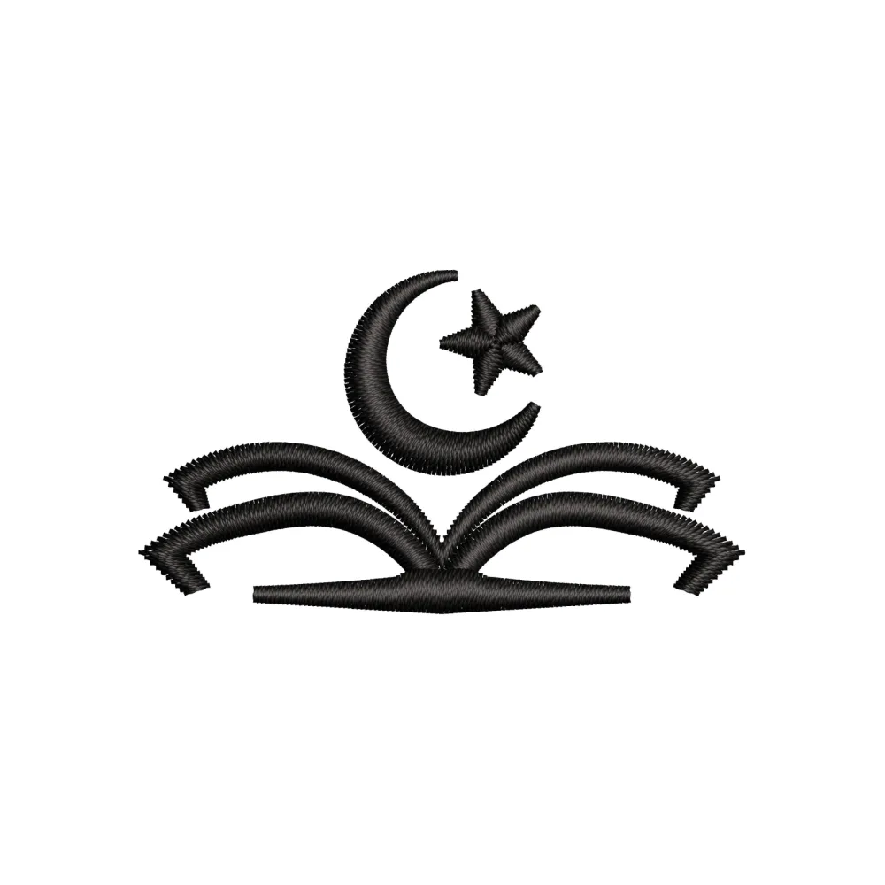 Moon Star Book Embroidery Design