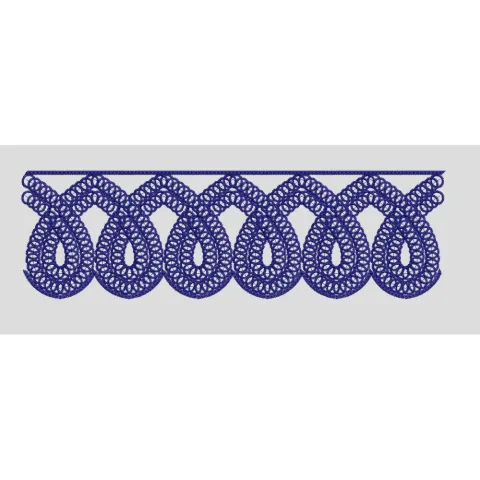 Lace Loop Blue Border Embroidery Design