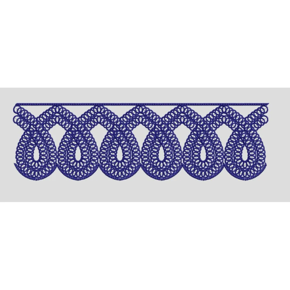 Lace Loop Blue Border Embroidery Design