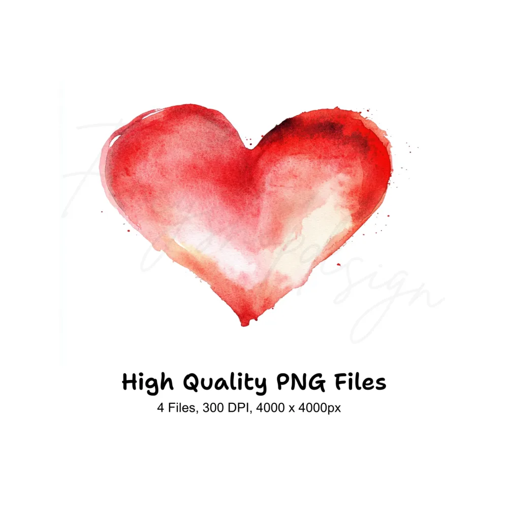 Red Hearts Clipart Bundle