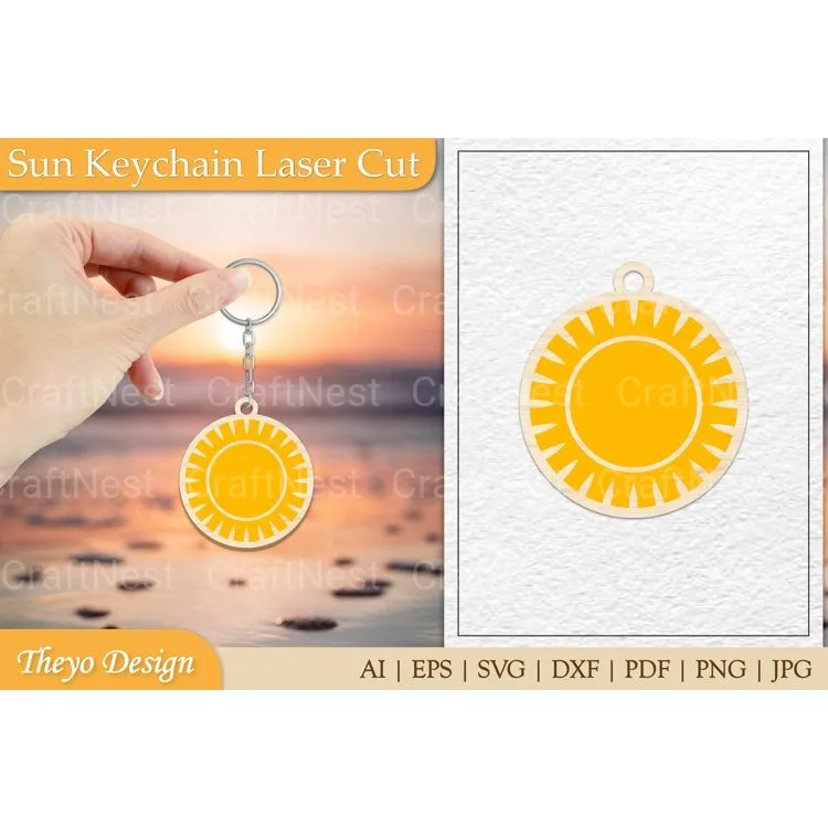 Sun Keychain SVG Bundle