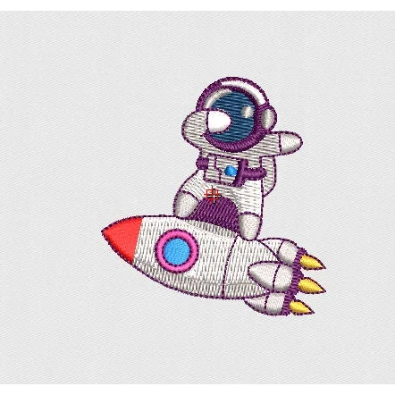 Rocket Embroidery Design