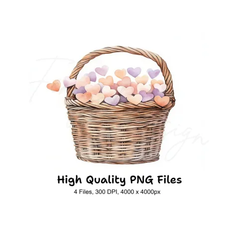 Heart Baskets Clipart Bundle