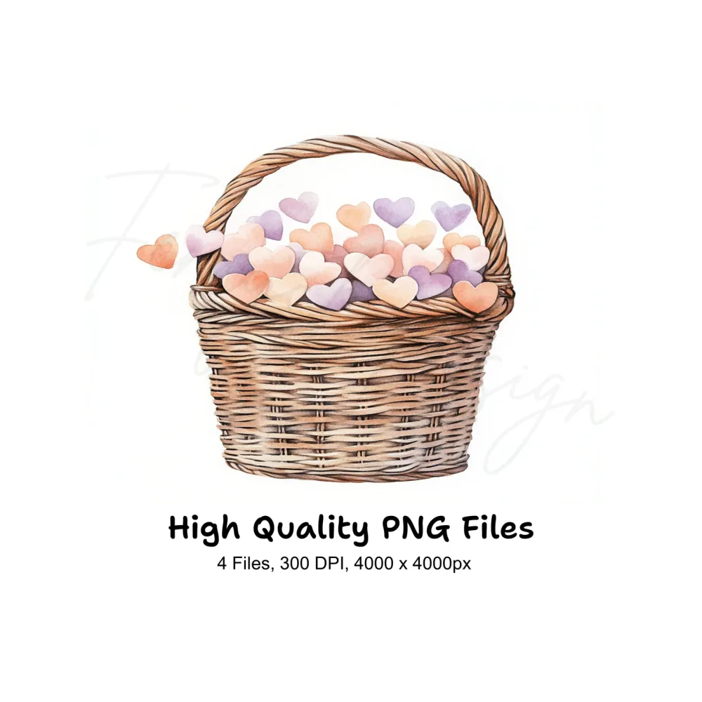 Heart Baskets Clipart Bundle
