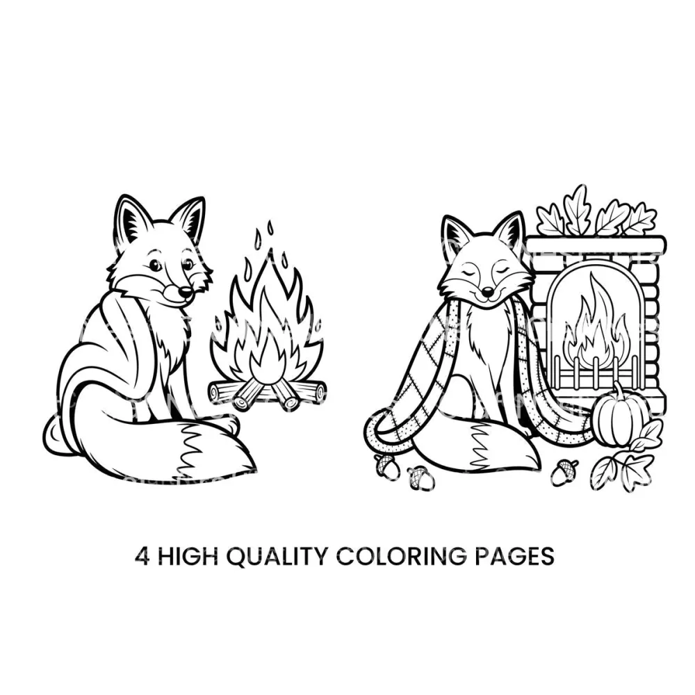 Cozy Autumn Fox Coloring Books