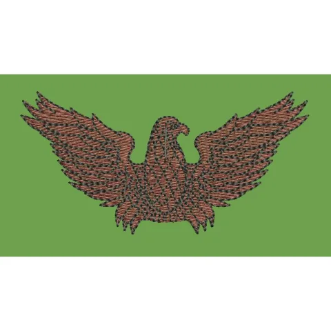 Spread Wing Avian Emblem Embroidery Design