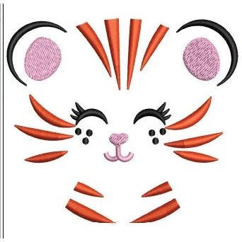 Cat Face Embroidery Design