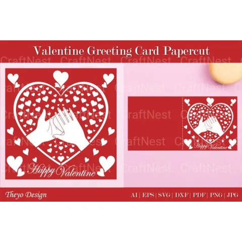 Valentine Greeting Card Cut SVG