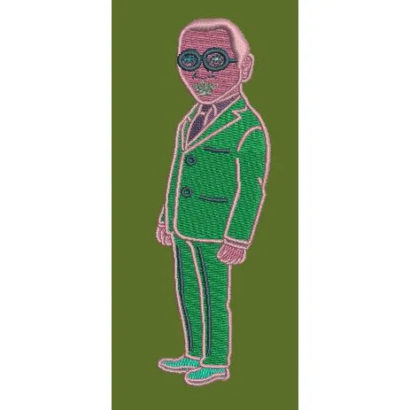 Green Suit Character Embroidery Design