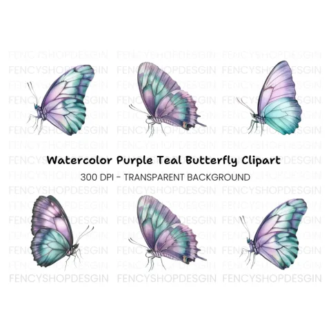 Pastel Butterfly Clipart Bundle