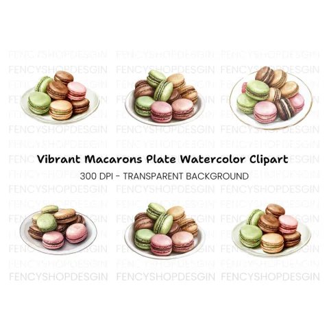 Delicious Macaron Clipart Bundle