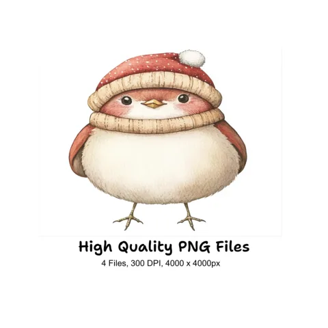 Cute Winter Birds Clipart Bundle