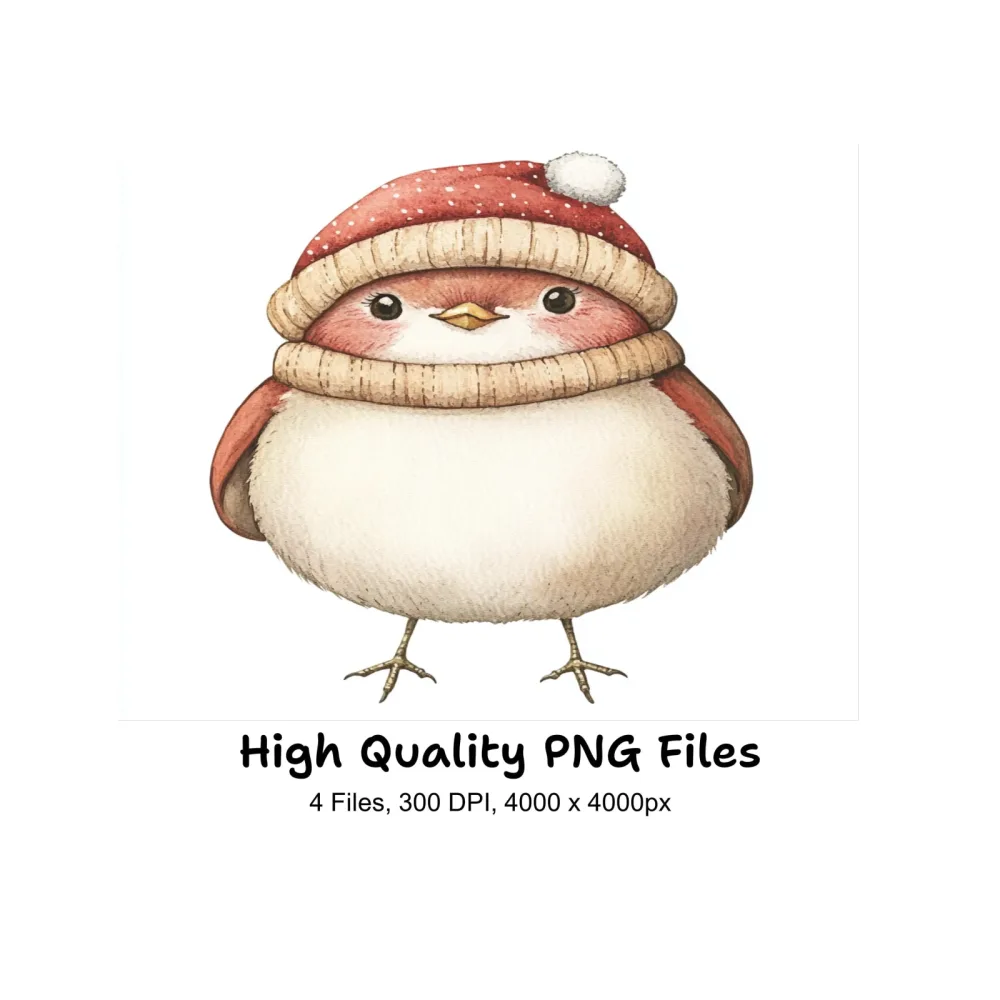Cute Winter Birds Clipart Bundle