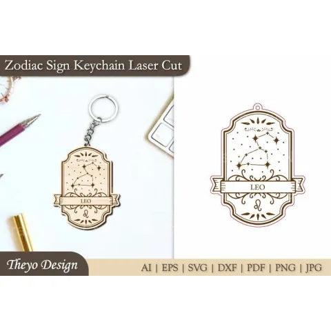 Zodiac Sign Keychain SVG Bundle