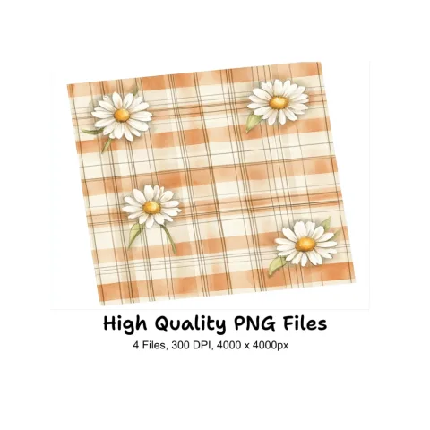 Daisy Plaid Clipart Bundle