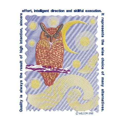 Wise Owl Embroidery Design