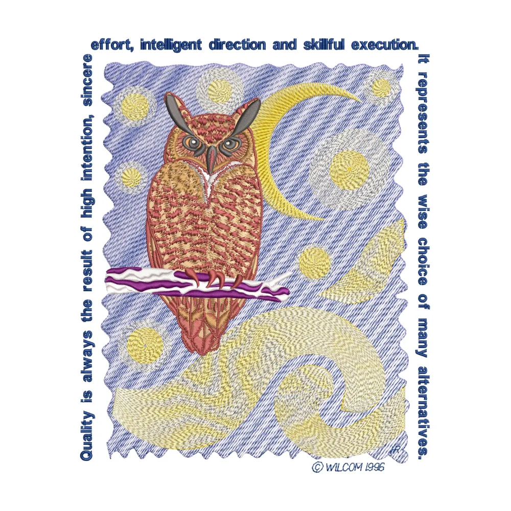 Wise Owl Embroidery Design