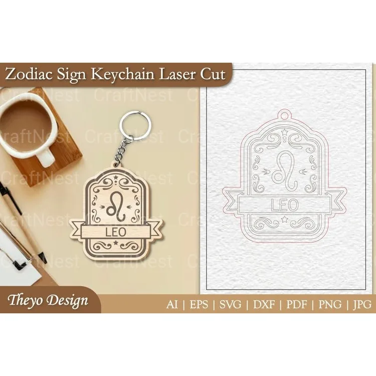 Zodiac Keychain SVG Bundle
