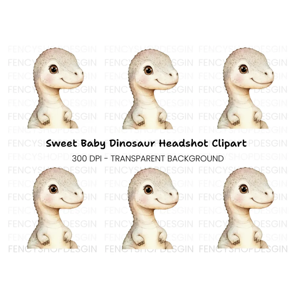 Cute Baby Rex Dinosaur Clipart Bundle