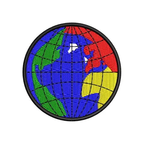 World Map Ocean Embroidery Design