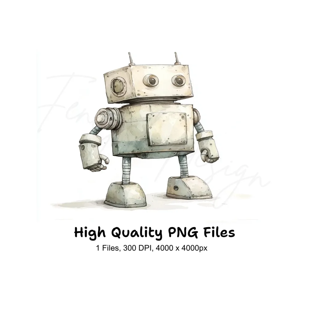 Cute Robot Clipart Bundle