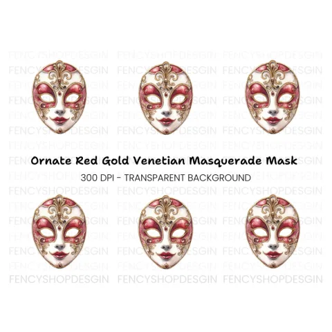 Elegant Venetian Mask Clipart Bundle