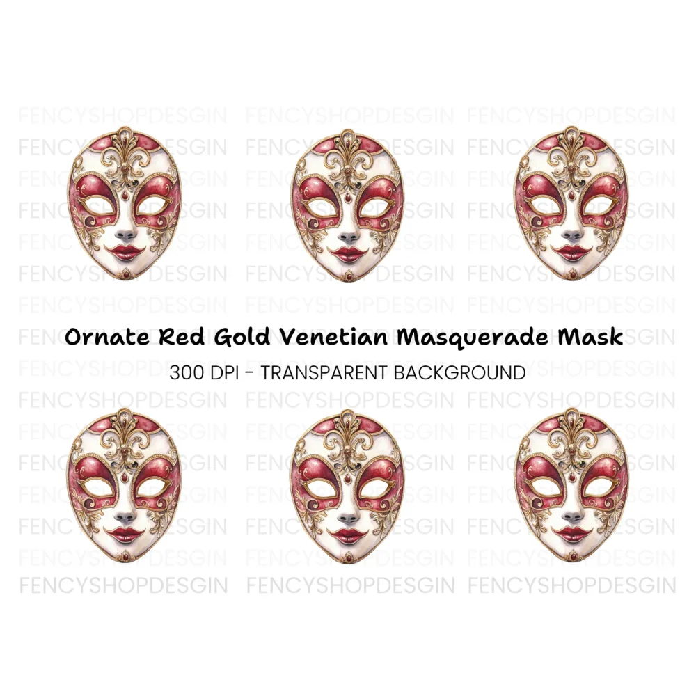 Elegant Venetian Mask Clipart Bundle