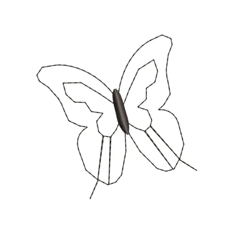 Line Butterfly Embroidery Design