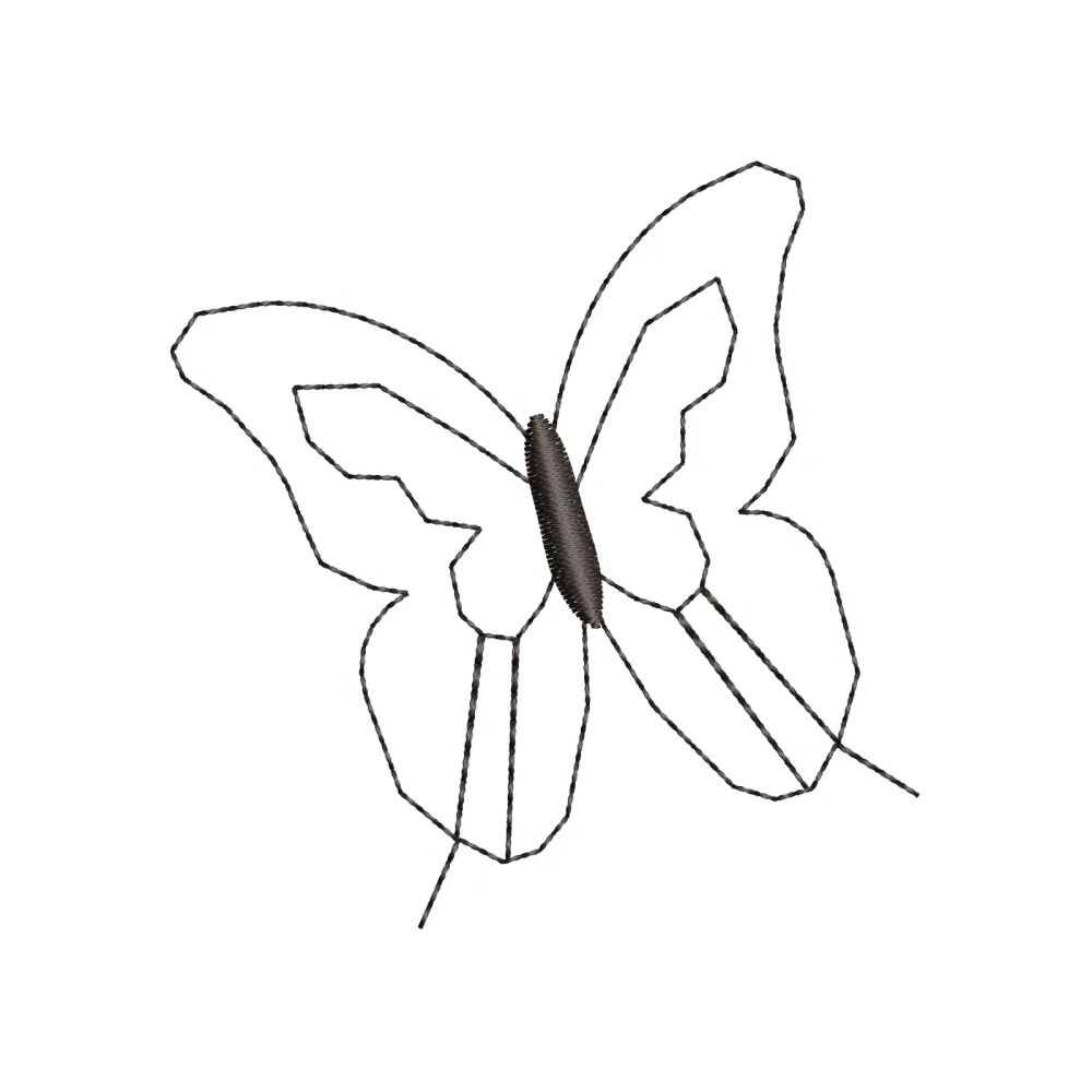 Line Butterfly Embroidery Design