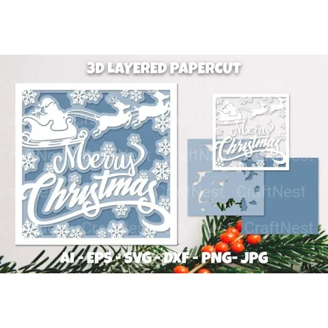 Christmas Layered Papercut SVG Bundle