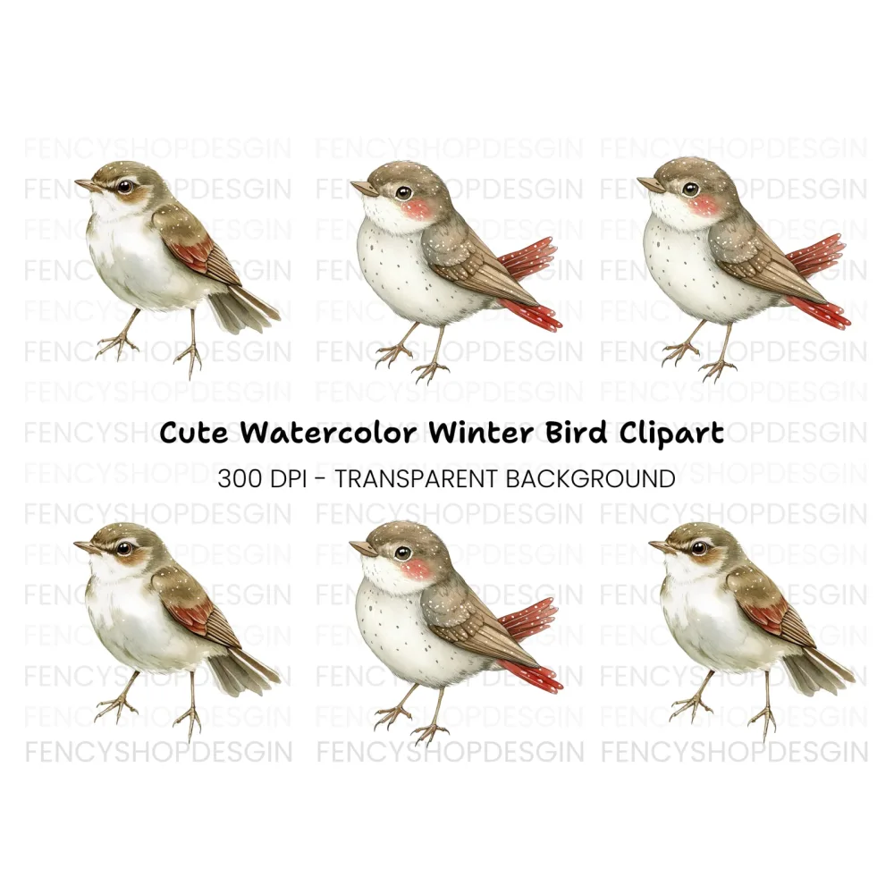 Charming Spotted Bird Clipart Bundle