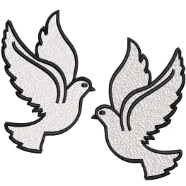 Pigeons Embroidery Design