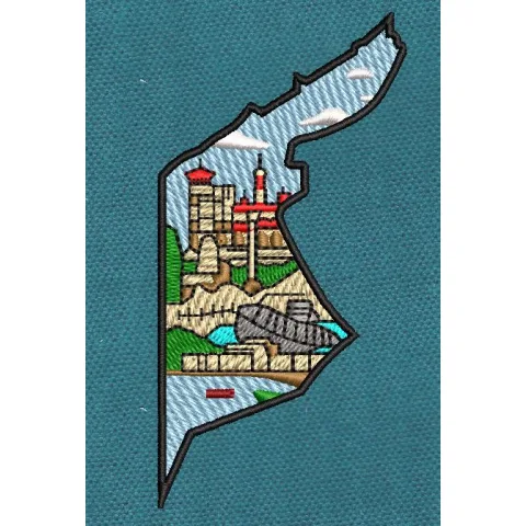 Alexandria City Map Landmark City Map Embroidery Design