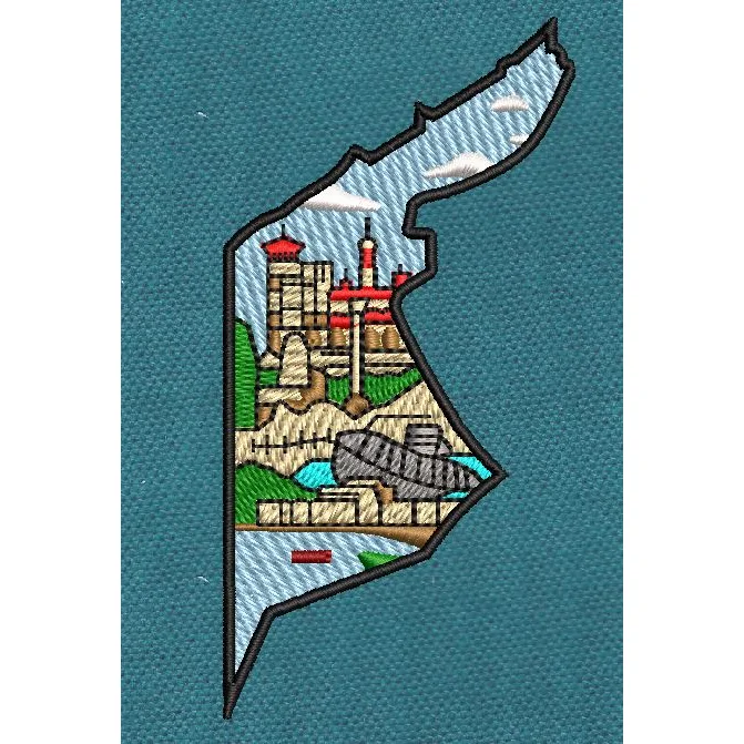 Alexandria City Map Landmark City Map Embroidery Design