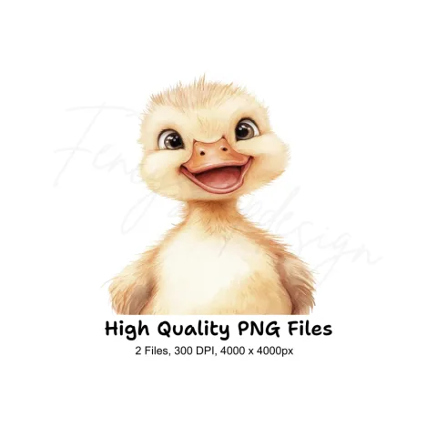 Cute Happy Duckling Clipart Bundle