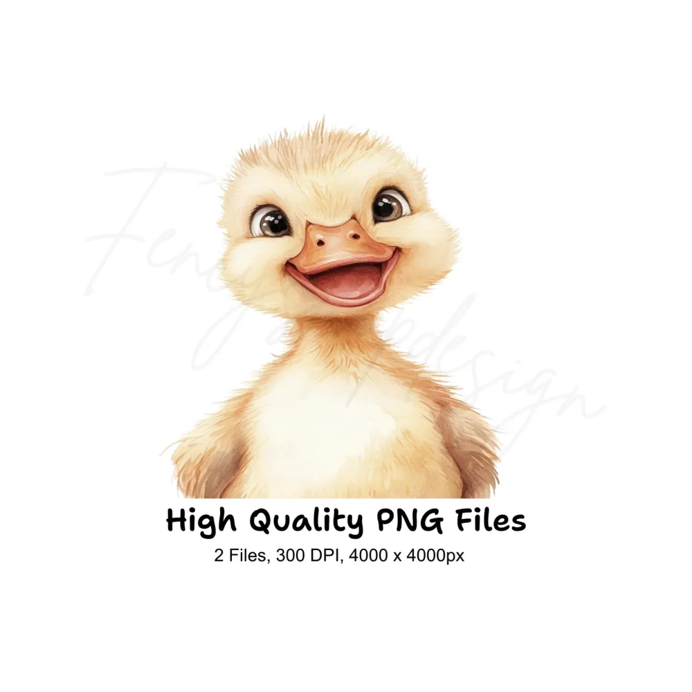 Cute Happy Duckling Clipart Bundle