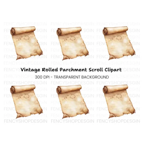 Aged Scroll Clipart Bundle