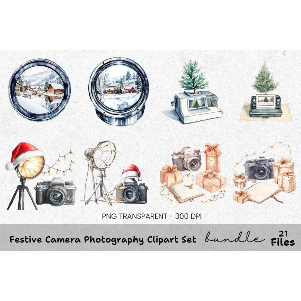 Photography Santa Clipart Bundle