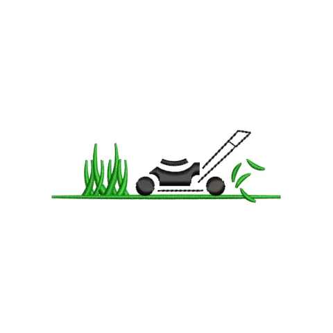 Lawn Mower Embroidery Design