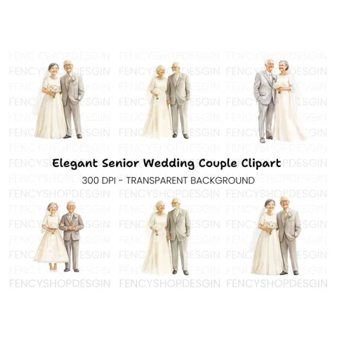 Senior Wedding Day Clipart Bundle