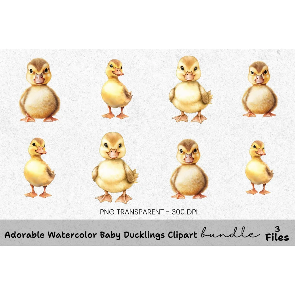 Adorable Baby Ducklings Clipart Bundle
