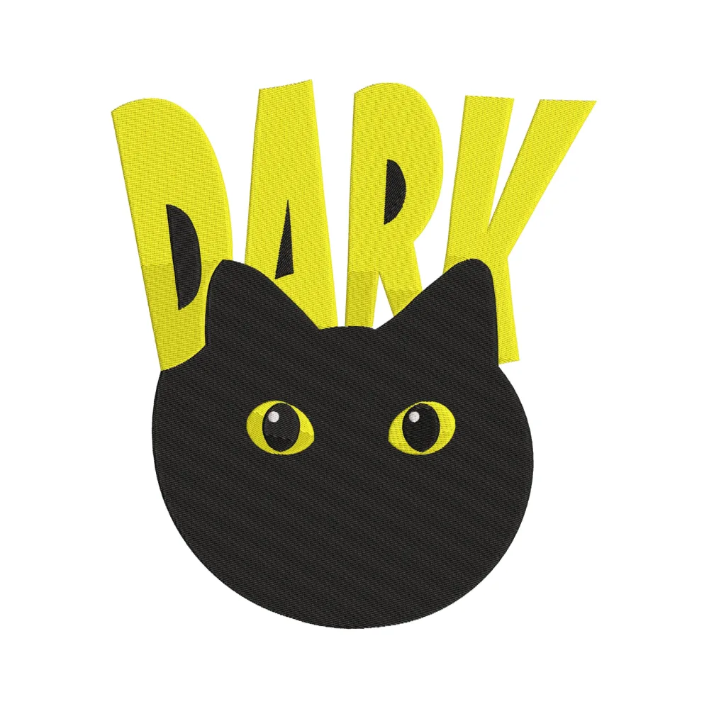 Black Cat Embroidery Design