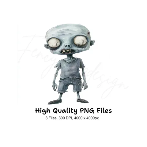 Cute Zombie Clipart Bundle